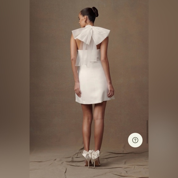 Meshki Maryam Tulle Bow Mini Dress - White - NWT - Picture 11 of 14
